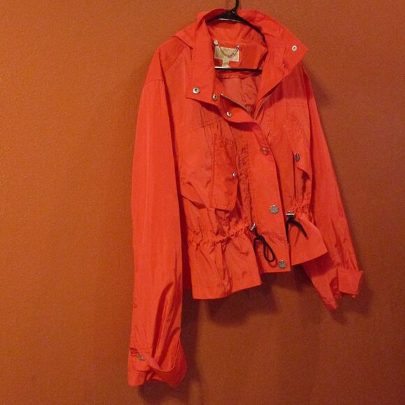 MICHAEL Michael Kors Woman Medium Red Full Zip Pockets Hooded Jacket - Picture 2 of 10